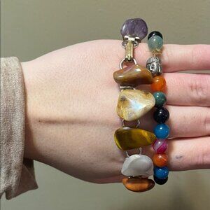 3 for 10 Y2K boho Multicolor Gemstone Bracelet Set